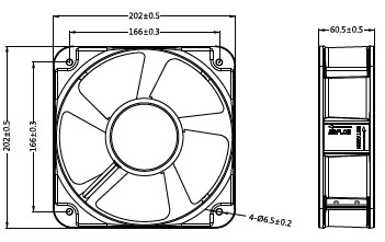 200x60mm all metal AC fan